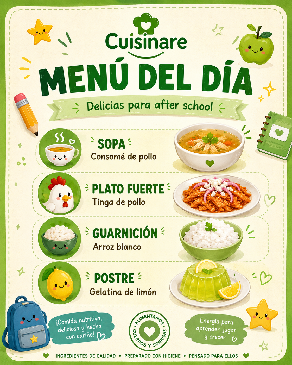 Menús extra curriculares